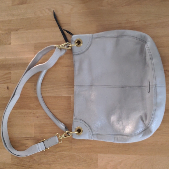 Fossil "Karli" Grey, w/ White & Black Stripes Leather Hobo Shoulder Bag - Picture 5 of 6